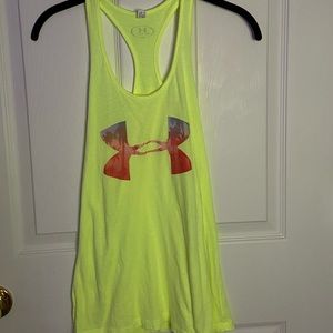 Under Armour bright neon yellow tank top